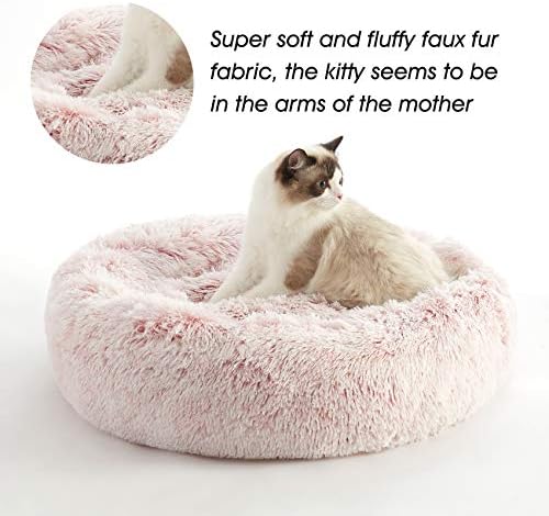 Western Home Calming Donut Medium Dog Bed Washable Pet Bed,30" Pink