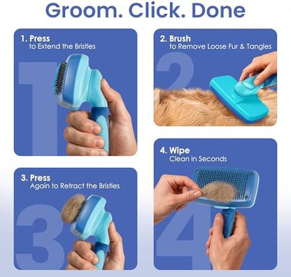 AKC Self-Cleaning Slicker Brush for Dogs & Cats, All Coat Types