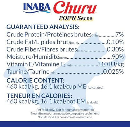 INABA Churu Pop'n Serve Lickable Cat Treats, Chicken Scallop, 8ct