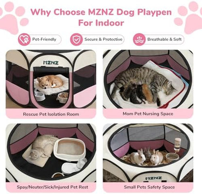 Dog Cat Small Animal Puppy Playpen Crate, Small, Pink
