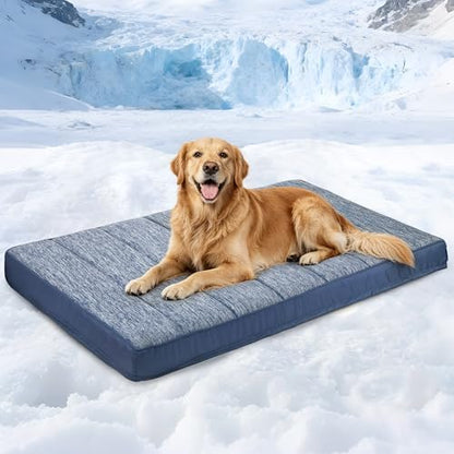 Cooling Dog Bed for X Large Dogs, QMAX>0.5 Waterproof Pet Beds