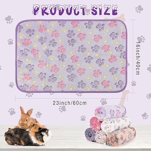 YUEPET 3 Pack Waterproof Guinea Pig Blankets, Fleece Cage Liners, M