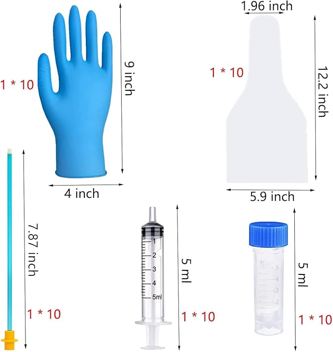 10 Set AI Artificial Insemination Dog Breeding Kit, Canine Breeding Kit, Disposable Canine Artificial Insemination, Dog Insemination Breeder Kit, Canine Breeding Supplies (7.87 inch) S
