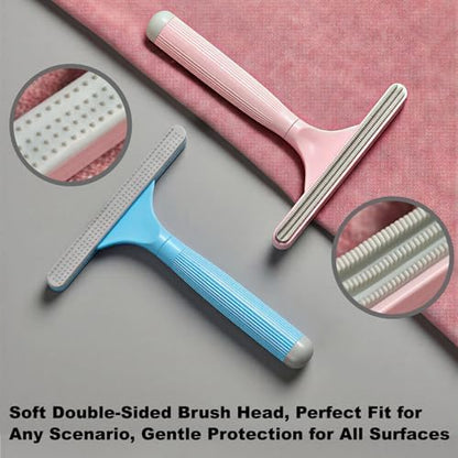 4-Pack Pet Hair Remover for Couch & Car, Double-Sided Silicone Lint Scraper Set, Color-Coded Reusable Fur Remover Tool for Furniture, Carpet, Bed, Car Seats & Mats (4 Colors)