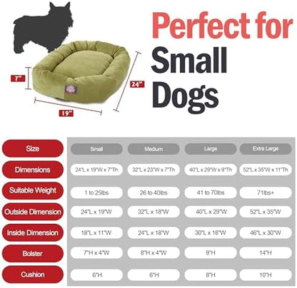 Majestic Pet Micro Velvet Dog Bed, 24 Inch Small, Round, Washable, Apple