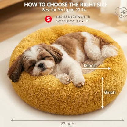 nononfish Cozy Dog Bed for Small Dogs,Plush Calming Pet Bed