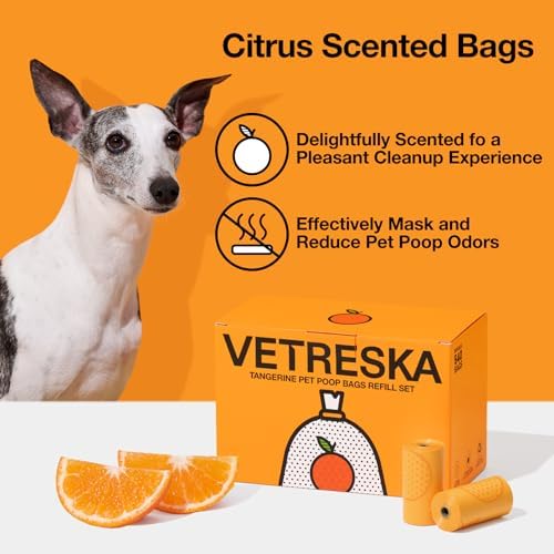 VETRESKA Citrus Scented Dog Poop Bags, 540 Counts, Leak Proof