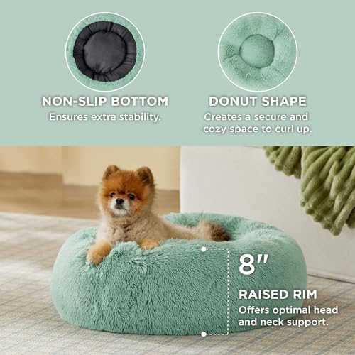 Bedsure Calming Small Dog Bed Donut Washable Cat＆Puppy Bed,23 inches