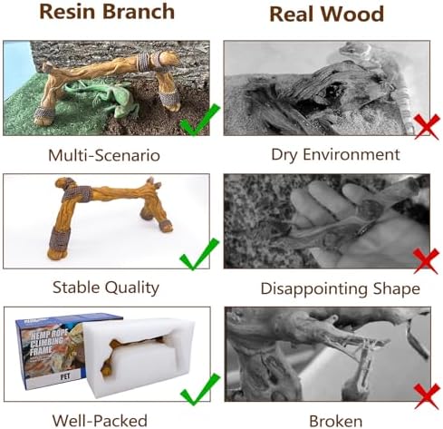 Snake Climbing Branch,Resin Reptile Wood Trunk Enclosure Branches Decor