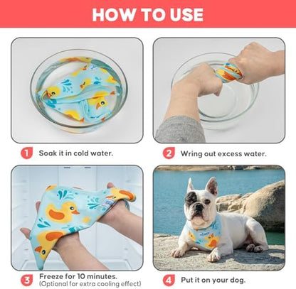 KYEESE 2Pack Dog Cooling Bandana Dog Scarf for Small Medium Large Dogs