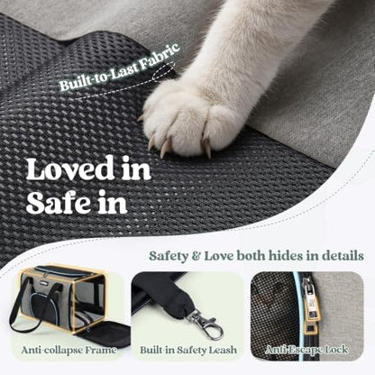 rabbitgoo Cat Carrier Soft with Safety Buckles, Sturdy Comfortable Pet Bag