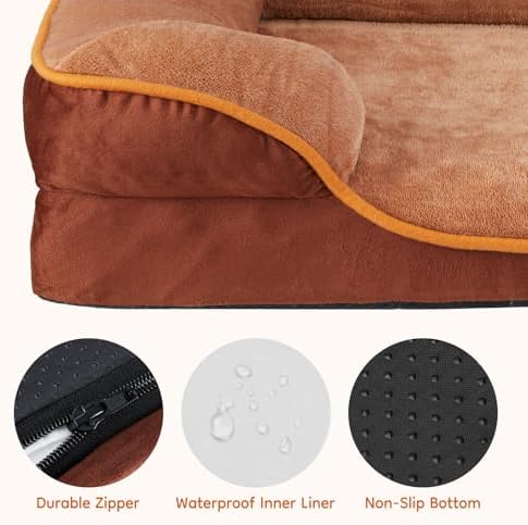NEWBULIG 35x25 Inch Orthopedic Dog Bed for Indoor Use, Soft Surface