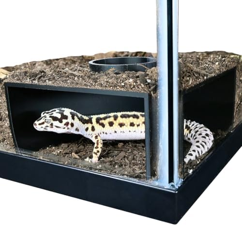 Reptile Corner Underground Cave Viewing Hide | Hognose Snake, Corn Snake & Leopard Gecko Hideout Reptile Habitat Tank Enrichment | Decor Decoration Accessories Supplies Toys Ornaments (Black)
