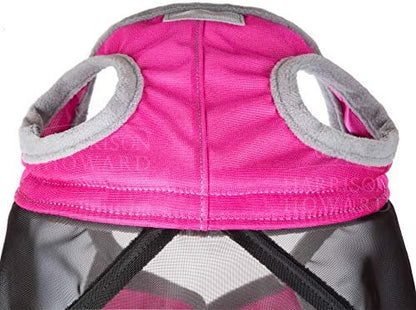 Harrison Howard CareMaster Pro Luminous Horse Fly Mask Large Eye Space Full Face Standard with Nose No Ears Flamingo Extra Full Size