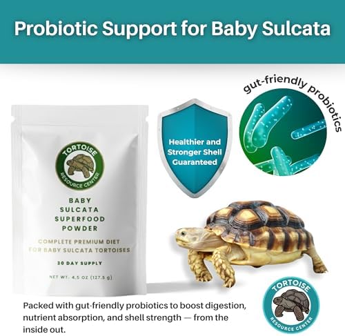 Baby Sulcata Food with Calcium - Human Grade Scientifically Formulated Diet for Healthy Growth - 4.5 oz 30-Day Supply for All Grassland Tortoises!