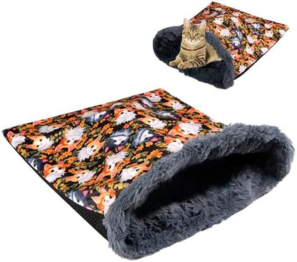 Cat Bed Cave Sleeping Bag, Cozy Soft Cat Bed, Pet Mat Self Warming Pad Sack for Cats