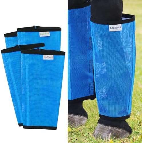 Fine Mesh Fly Boots Loose Fitting & Non-Slip Horse Fly Leggings No More Horsefly Nuisance Greatly Reduce Stomping Breathable with Natural Air Flow (Set of 4)