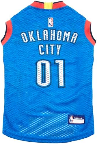 Pets First NBA OKLAHOMA CITY THUNDER DOG Jersey, Large - Tank Top Basketball Pet Jersey