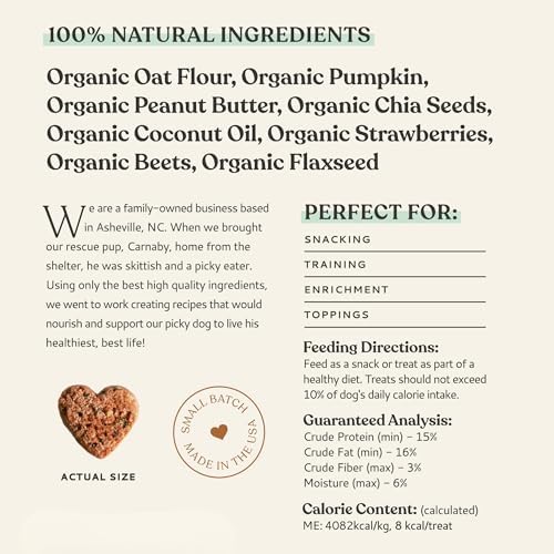 Love Bites Healthy Natural Dog Treats, Oven Baked Dog Cookies with Peanut Butter, Strawberry & Beet, Grain Free Limited Ingredient Snacks for Dogs, 2 Pack