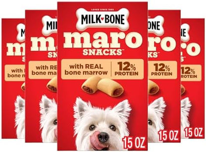 Milk-Bone MaroSnacks Small Dog Treats with Real Bone Marrow, 6 Boxes