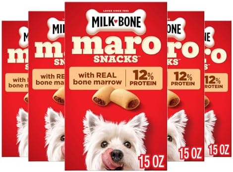 Milk-Bone MaroSnacks Small Dog Treats with Real Bone Marrow, 6 Boxes