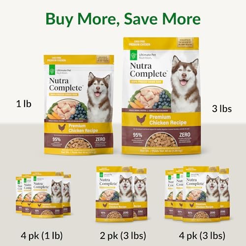 ULTIMATE PET NUTRITION Nutra Complete Freeze-Dried Dog Food Chicken 1lb x4