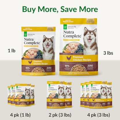 ULTIMATE PET NUTRITION Nutra Complete Freeze-Dried Dog Food Chicken 1lb x4