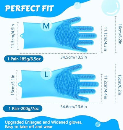 Pecute Silicone Pet Grooming Gloves for Washing Cats Dogs Bath Brush