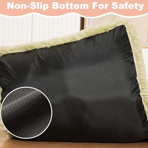 Bedfolks Waterproof Dog Crate Bed, Plush Large Dog Pad, 35"x23", Sage Green