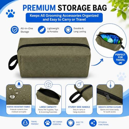 9PCS Pet Grooming & Bathing Kit with Storage Bag for Dogs & Cats