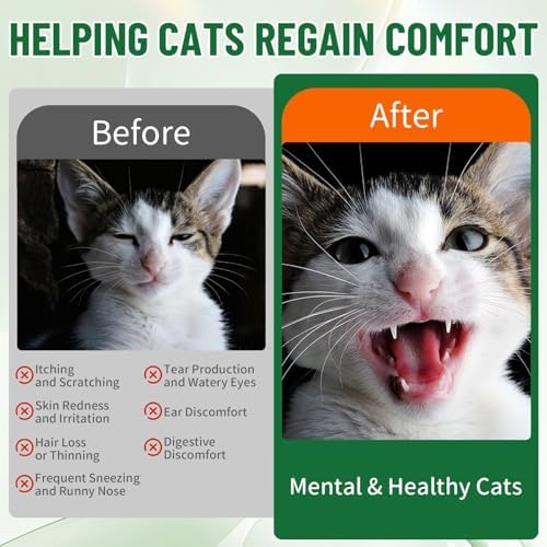 VICSOM Cat Allergy Relief for Cats, Itchy Skin Support Drops, 60 mL