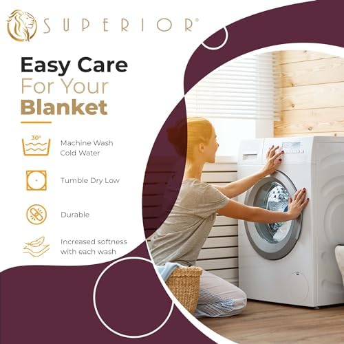 Superior Metro All-Season Cotton Blanket, Woven Blanket for Couch, Bed, Bedding, Farmhouse, Home Essentials, Cute and Cozy Bohemian Blankets, Herringbone Weave, King, Plum