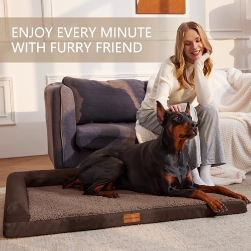 Patas Lague Orthopedic Large Dog Bed Washable Pet Sofa Bed 36''X24'' Brown
