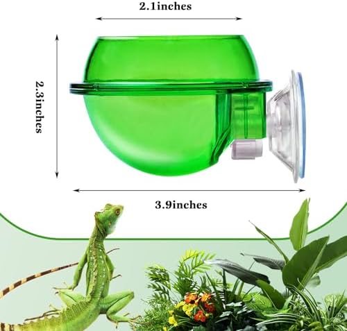PINVNBY Reptile Bowl with Suction Cup,Chameleon Feeding Bowl,Gecko Food and Water Feeding Dish Pet Feeder Supplies Accessories for Lizards,Snakes,Bearded and Dragons(4 Pcs)