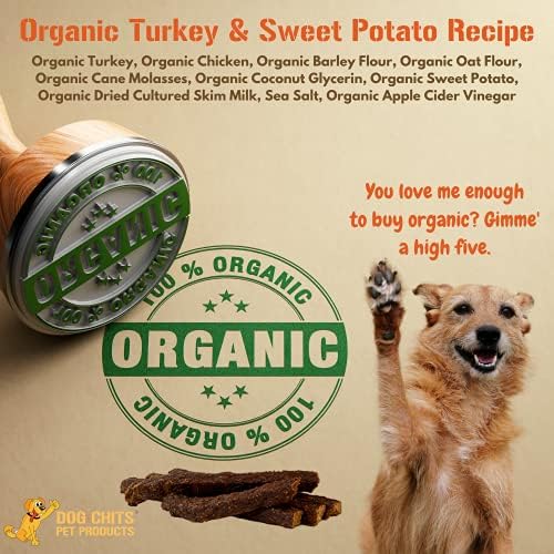 Dog Chits Turkey and Sweet Potato Soft Chew for Dogs - Dog and Puppy Chews | Made in USA | Organic Turkey | All-Natural Treats | Large & Small Breeds | Organic Sweet Potato | 4 oz.