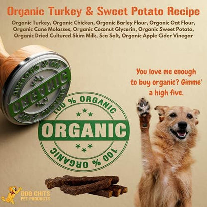 Dog Chits Turkey and Sweet Potato Soft Chew for Dogs - Dog and Puppy Chews | Made in USA | Organic Turkey | All-Natural Treats | Large & Small Breeds | Organic Sweet Potato | 4 oz.