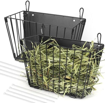 Rabbit Hay Feeder - Guinea Pig Hay Feeder - X-Large Metal Frame Bunny Hay Holder, 9.7x4.7x6.6 inch Guinea Pig Hay Holder for Bunny, Guinea Pigs, Chinchillas, Small Animals (2 Pack)