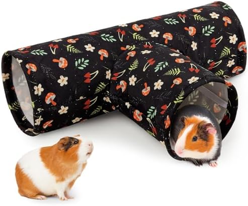 Bienbee Guinea Pig Tunnel, 3-Way Washable Collapsible Toy for Small Animals