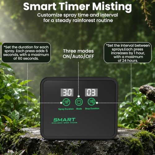 Reptile Smart Mister, Reptile Humidifiers Misting System with Timer