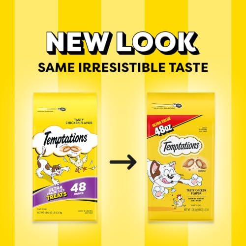 Temptations Classic Crunchy and Soft Cat Treats, Tasty Chicken, 48 oz