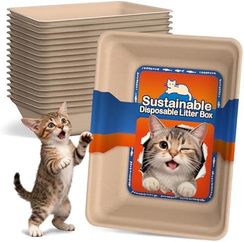 16-Pack Disposable Cat Litter Boxes: Leak-Proof & Odor-Control Cat Trays