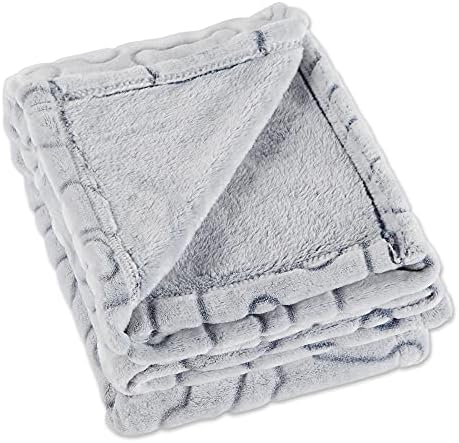 Bone Dry Embossed Bone Print Pet Blanket, 36x48", Gray