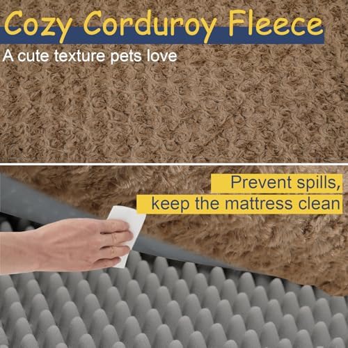 Orthopedic Dog Beds for Large Dogs, Memory Foam Dog Bed, Dog Sofa(Brown, L)