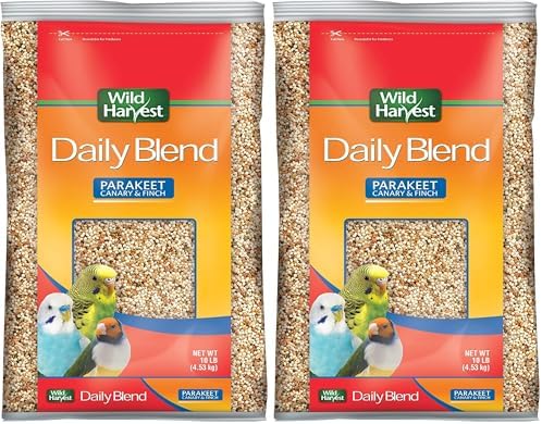 Wild Harvest Daily Blend Nutrition Diet for Parakeet, Canary and Finch, Orange Flavored, 10 Pounds (Pack of 2)
