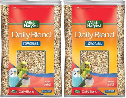 Wild Harvest Daily Blend Nutrition Diet for Parakeet, Canary and Finch, Orange Flavored, 10 Pounds (Pack of 2)