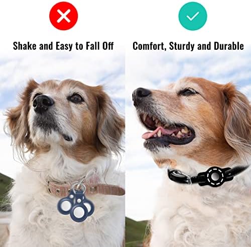 for Air tag Cat Collar Holder for Apple Air Tag, 2 Pack of Pet Collar Holder for Cat and Small Dog Collar Within 1/2 inch and 2 Pack Protector for Air Tag