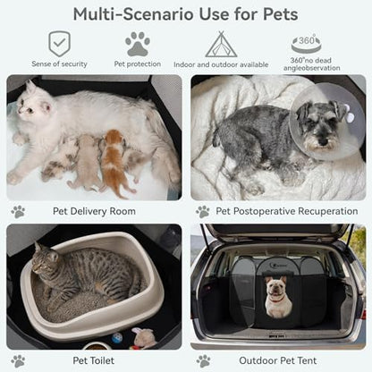 Siedihit Dog Cat Playpen, Puppy Pet Playpen Indoor for Dog Crate Tent