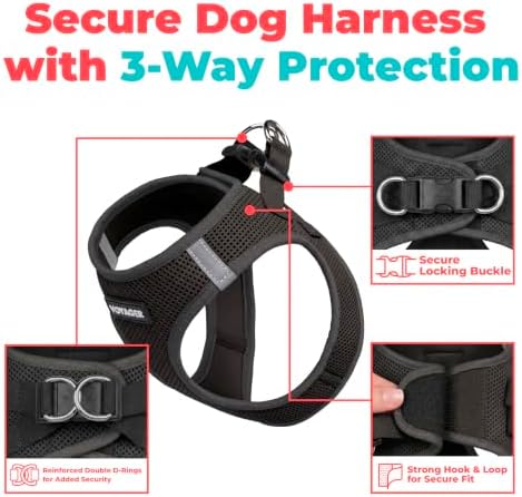 Voyager Step-in Air Dog Vest Harness - Black, X-Large