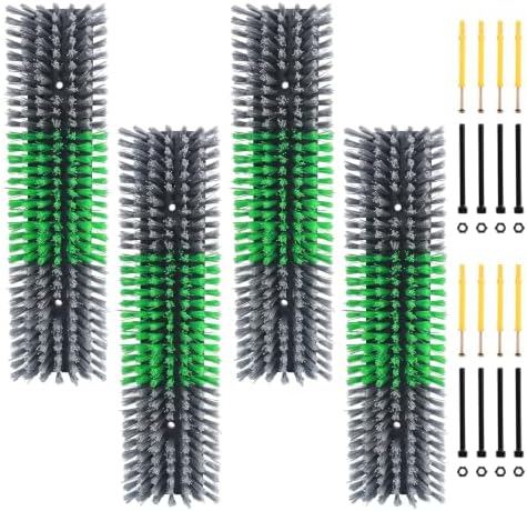 Livestock Scratch Brush for Cattle, Horses, Goats, Cow, Durable Scratching Brush, Massage Grooming Tool for Healthy Coat, Relieves Itching, Easy Install on Fence Posts(4pcs, Gray)