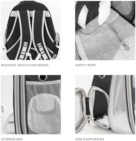 Expandable Pet Backpack 14"×15"×16.5" Cats Dogs Carrier Bag
